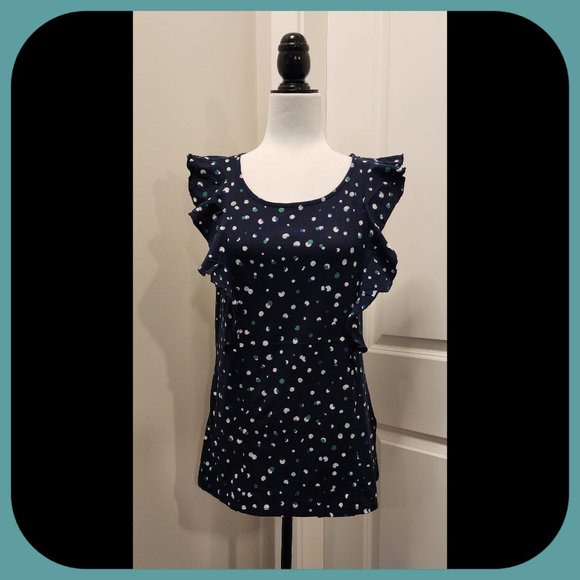 JOE FRESH || Sleeveless Ruffle Top (SIZE L) - Picture 1 of 7